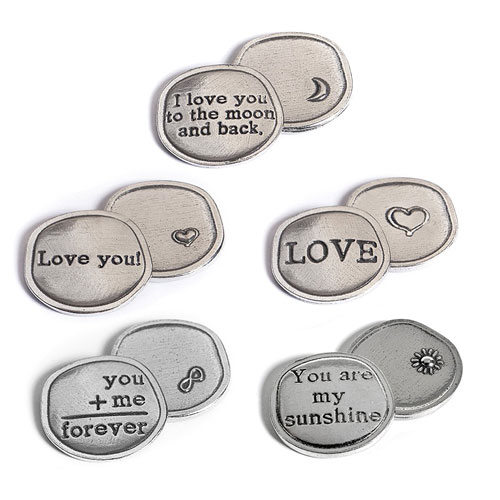 Love Collection Pewter Sentiment Coins