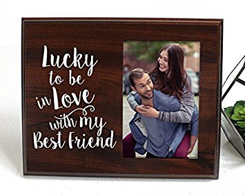 Lucky To Be In Love Romantic Gift Picture Frame For Boyfriend